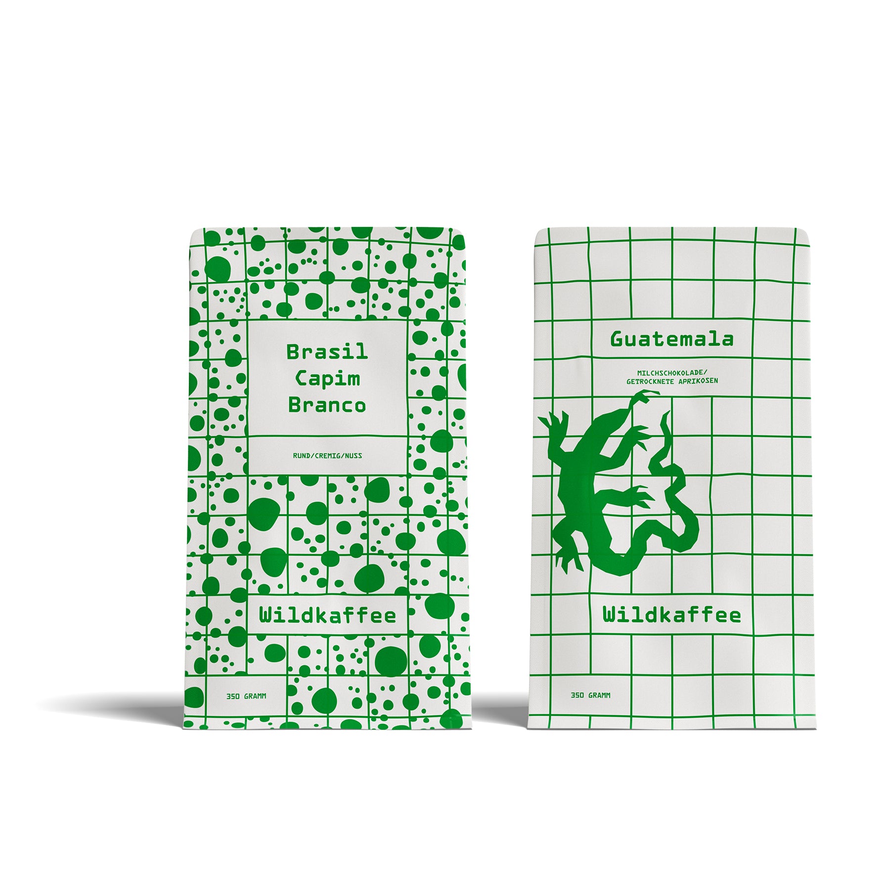 zwei Kaffeepackungen nebeneinander