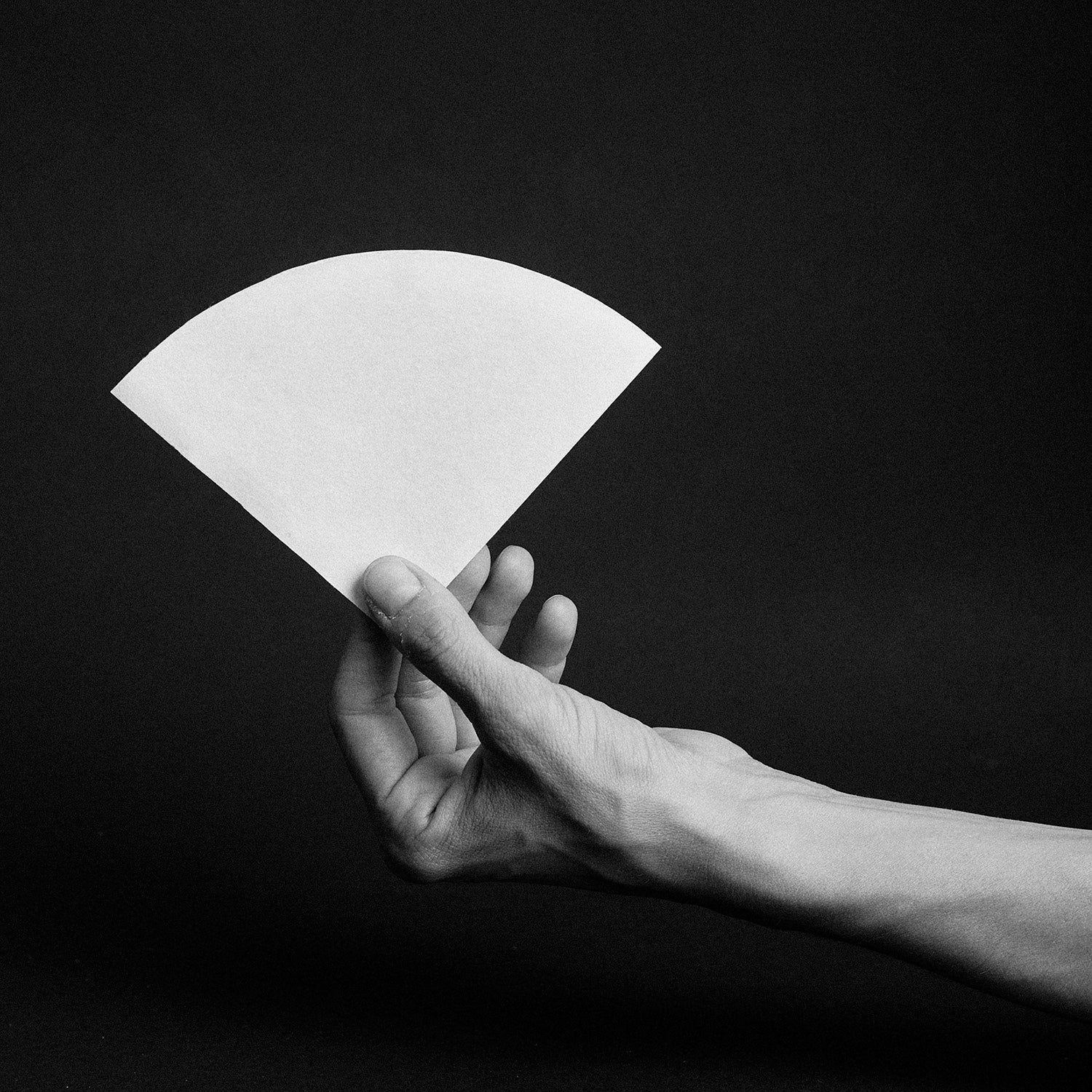 Hand hält Sibarist Fast Cone Filterpapier