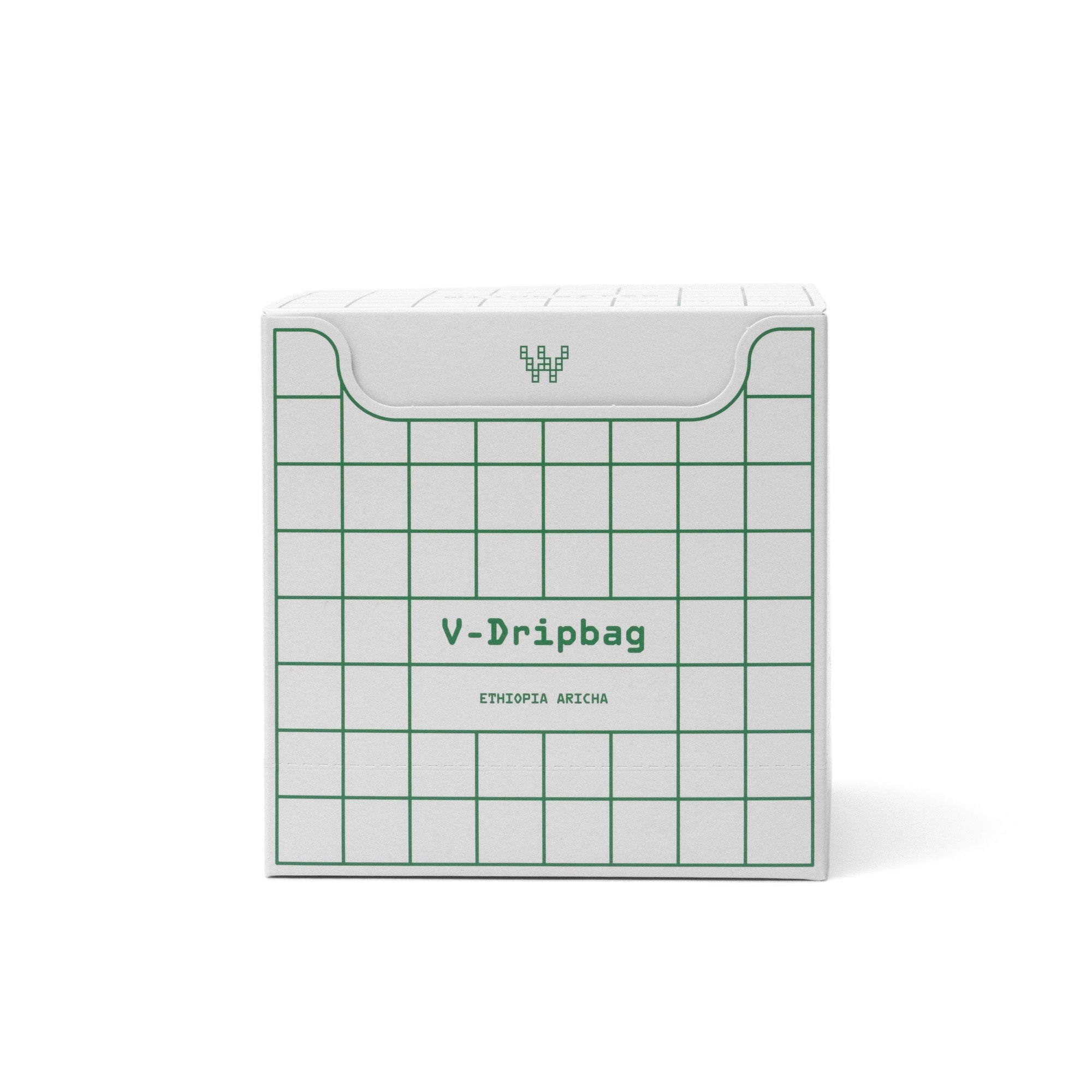 Dripbag Displaybox weiß mit grünem Gitter