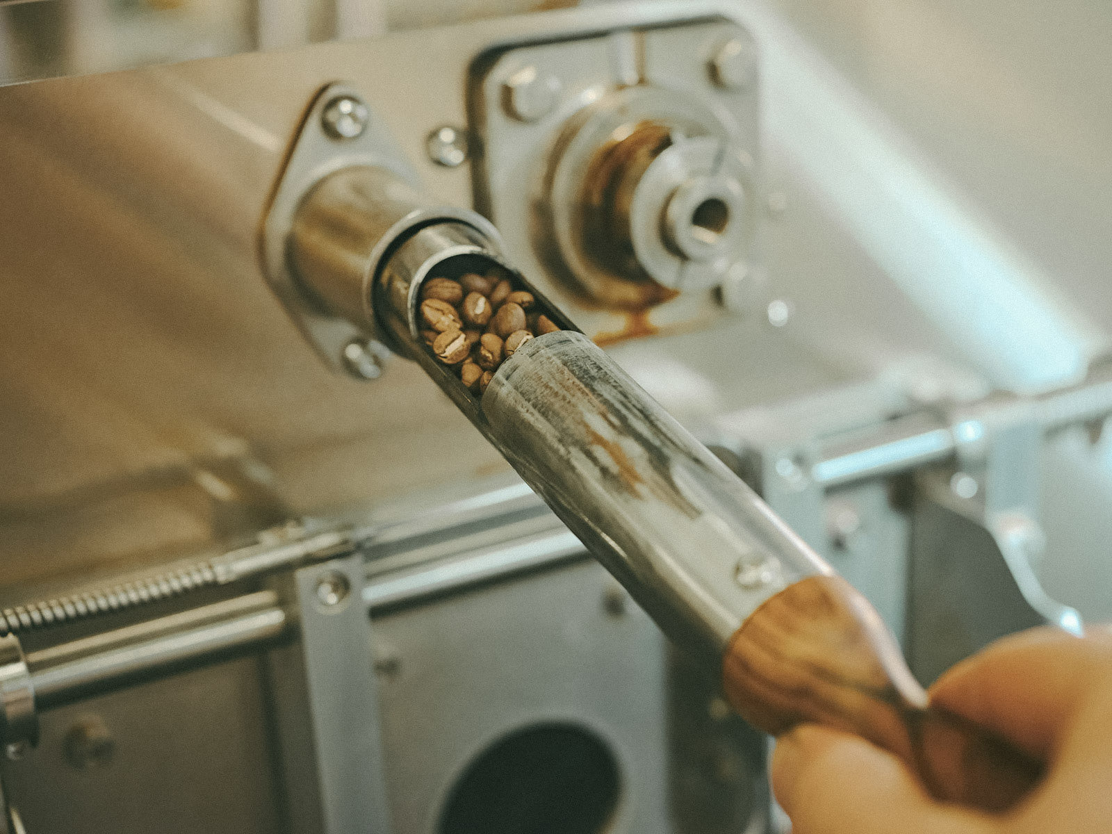 kaffeeroesten-probenzieher-kontrolle-wildkaffee