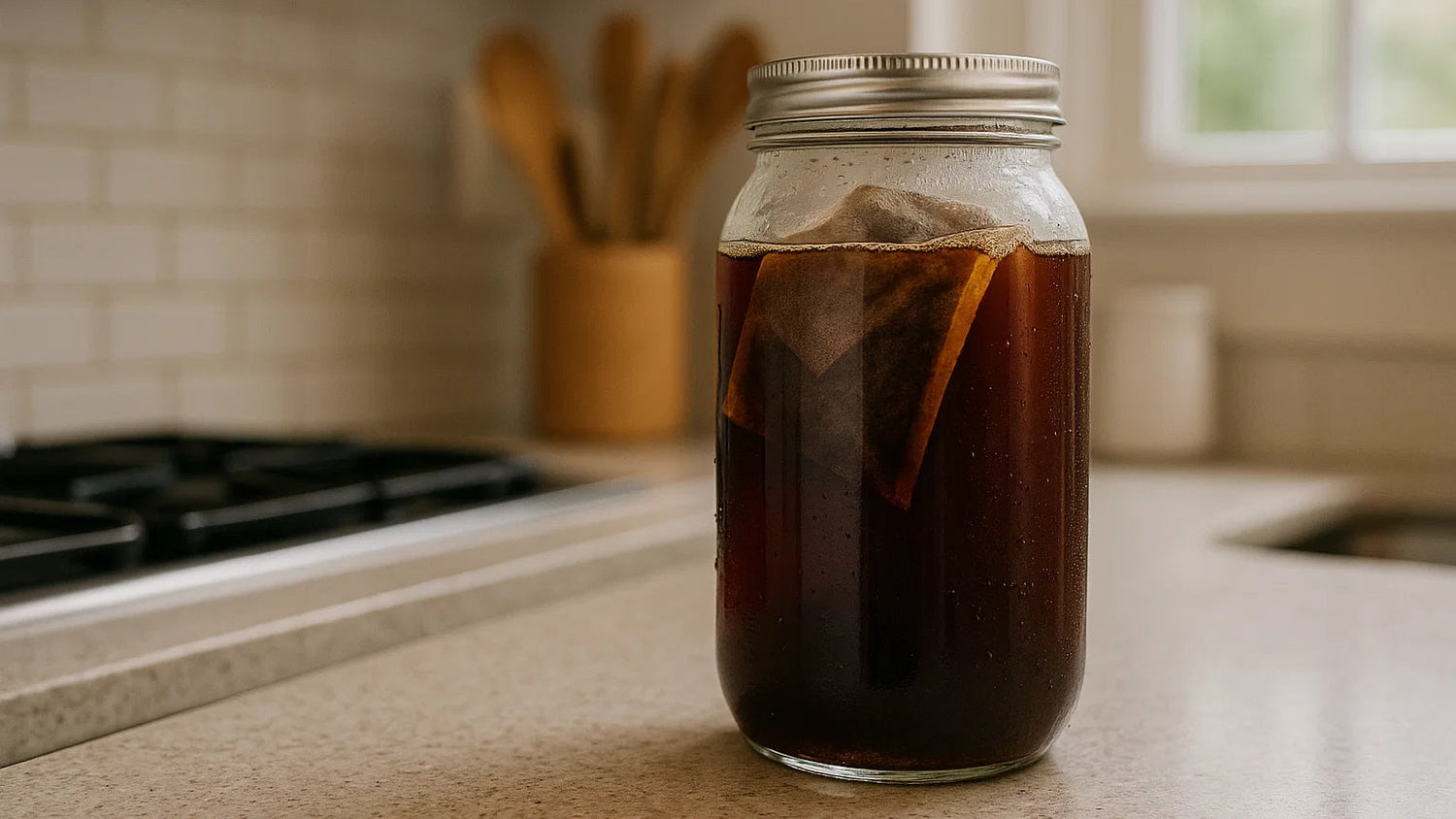 Cold Brew Zubereitung in Weckglas