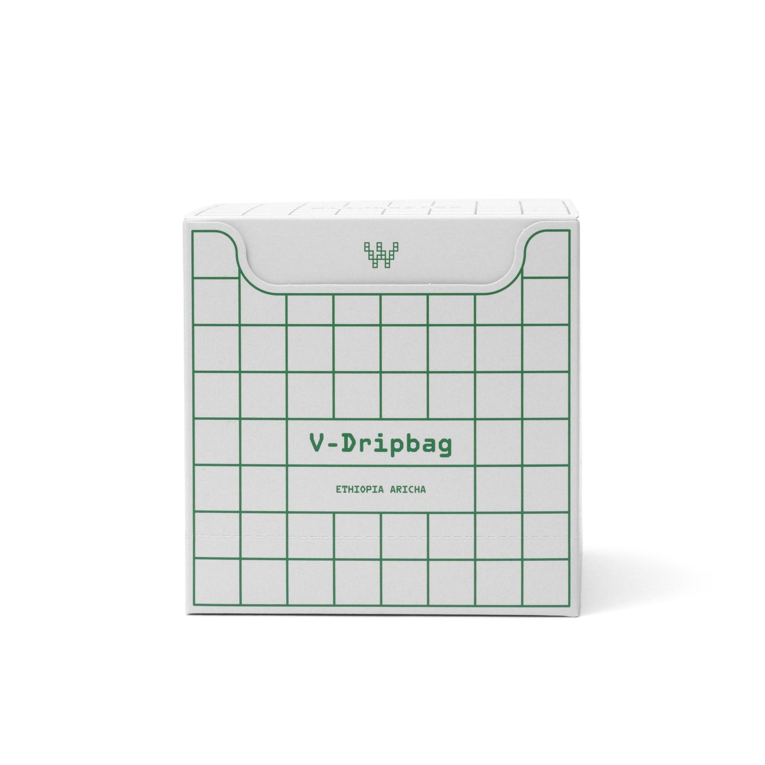 Dripbag Displaybox weiß mit grünem Gitter