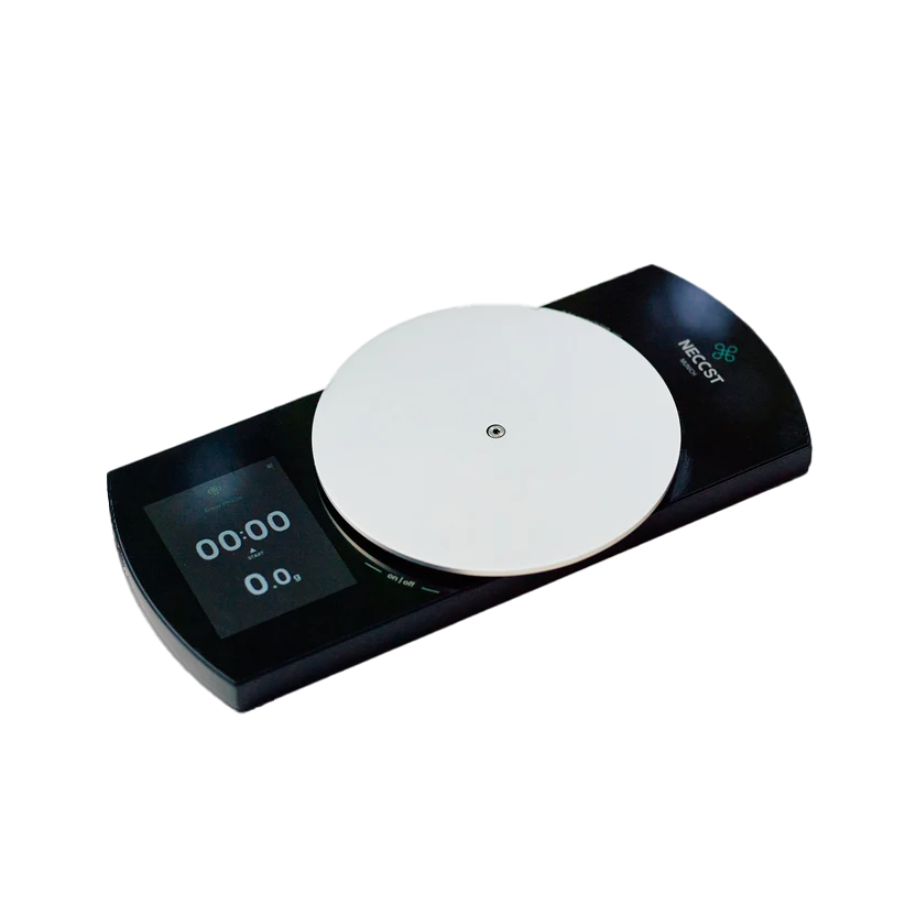 Waage mit LED-Display und runder Aluminium-Wägeplatte